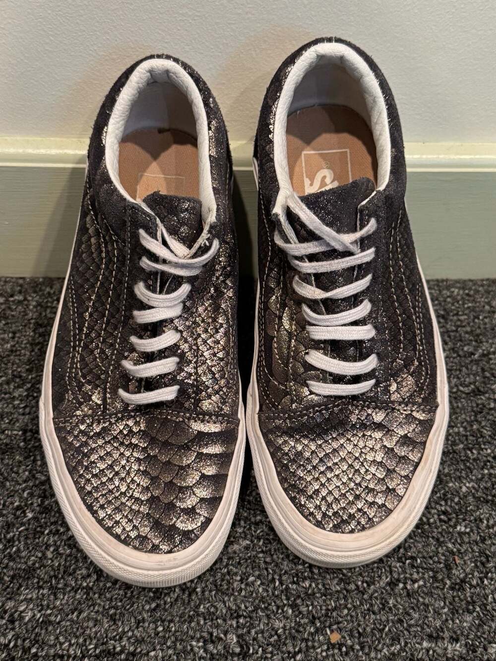 Vans Old Skool Metallic Snake Print Sneakers Women's Size 6.0